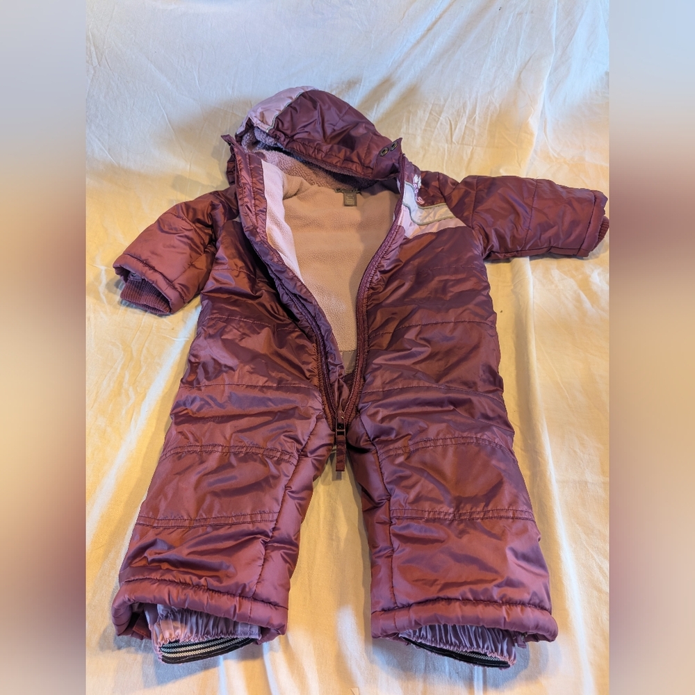 2/60$ Roots Kids Purple Hooded Puffer Snowsuit - Picture 4 of 5